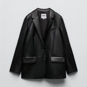 Zara Women's Black Leather Jacket